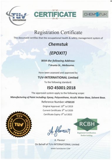 chemstuk ISO45001-2018