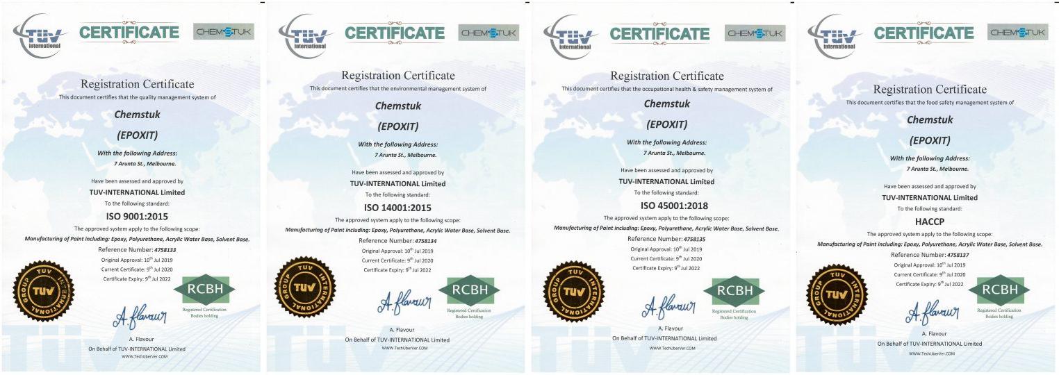 Chemstuk Certificates Banner
